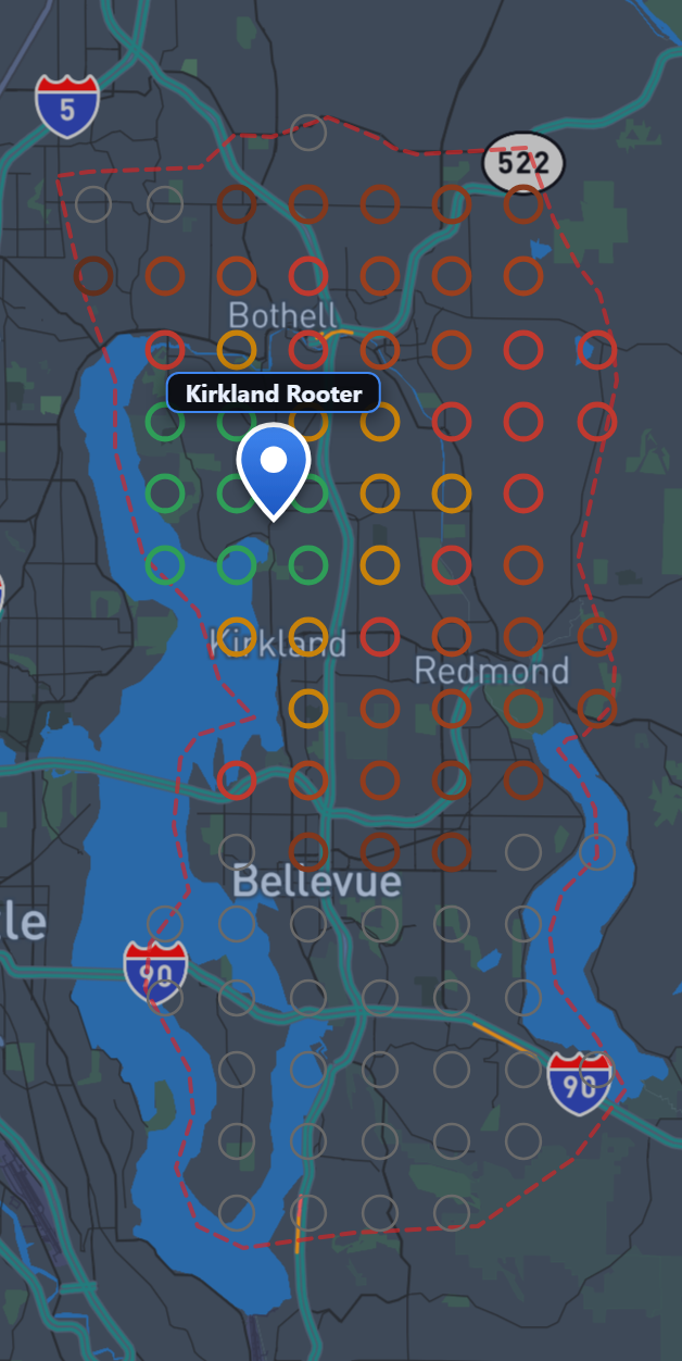 Live map scan — water heater repair